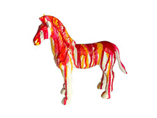 statue cheval en résine multicolore peinte à la main moderne