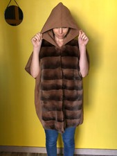 manteau cape luxe en lapin rex et laine camel  HÔTEL PARTICULIER taille M NEUF