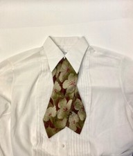 Prochownick - Lavallière Ascot en soie - made in Italy - motif fleur rétro