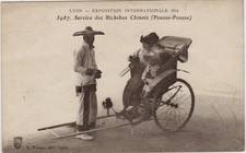 CPA -69-  LYON - Service des Rickshas Chinois ( Pousse-Pousse).