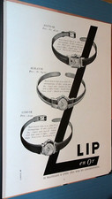 LIP MONTRE LOT de 10 PUBLICITÉS  ANCIENNES