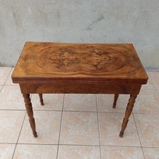 Table à jeux Louis Philippe en ronce de noyer