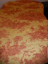 SUPERBE PIÈCE TISSUS TAPISSERIE SIÈGES TOILE DE JOUY JAUNE ROUGE RIDEAU DECORA