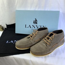 Chaussures LANVIN Paris Bottine Bateau 39.5 cuir veau Beige / Luxe France