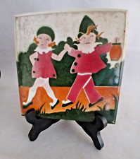 carreau de ciment  faïence peint à la main " Enfants Pierrots"  15 X 15 Rottsies