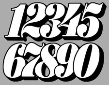 NUMEROS COURSE RACING NUMBERS DRIFT MOTO CROSS AUTOCOLLANT STICKER NU017BN