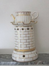 VEILLEUSE TISANIERE EN PORCELAINE  XIXeSIECLE