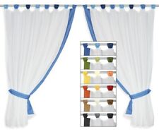 Gardinenset 4-tlg Voile 2x 140x120 CM Rideau en Fenêtre Blanc Boucles Bande