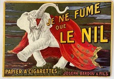 ANCIEN CARTON JE FUME QUE LE NIL JOSEPH BARDON & FILS CAPPIELLO ELEPHANT BLANC