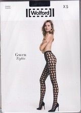 Collant WOLFORD GWEN coloris Black ou Slate Blue. Tailles XS - S. Net tights.