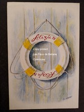 Bouée sauvetage ALIZEE IV aquarelle LEBEAU peinture carte postale dépliable