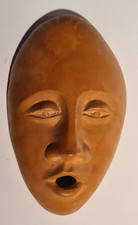 SCULPTURE MASQUE TERRE-CUITE SIGNEE 1965
