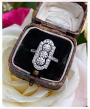 Bague de fiançailles art déco 2,20 ct ronde blanche en moissanite mariage en ...