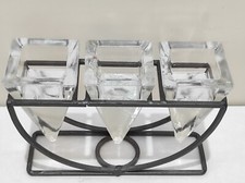 🍀Porte bougies en verre et fer forgé, 3 emplacements