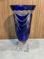 Grand vase overlay bleu