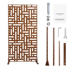 Brise-vue Métal Panneau Intimité Extérieur Autoportant 120x193 cm Marron