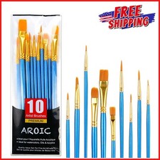 10-PCS ACRYLIC PAINT BRUSH SET Professional Brushes Artist Watercolor Painting