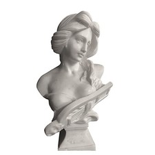 Buste De Femme Sculpture de Table en Marbre Decor Maison Italian Design H 50cm