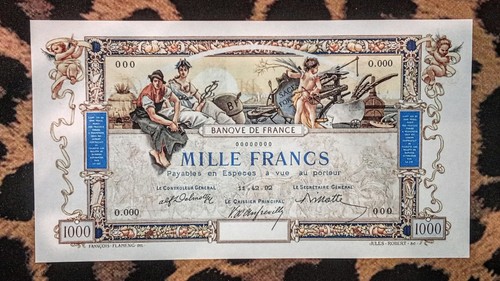 Billet 1000 francs flameng - billet, (