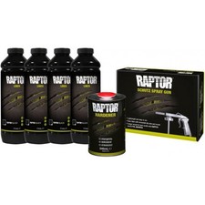 U-pol Raptor Kit 4 Bouteilles (teintable) + Raptor Pistolet D'application - Ref: