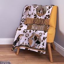 Personnalisé Boueux Patte Imprimé Chien Maman Photo Design Doux Polaire Lit Drap