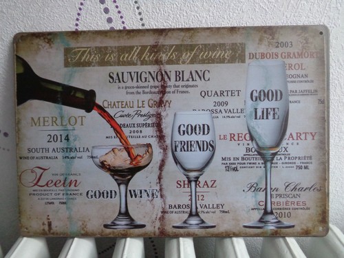 Tole metal vin monde merlot - metal,