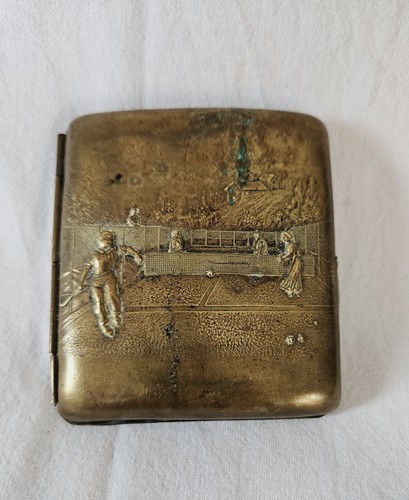 Ancien etui cigarettes laiton - ancien,
