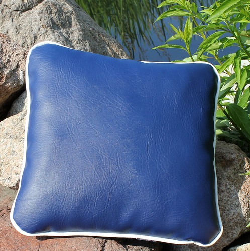 Cuir coussin 40x40 - cuir, avec