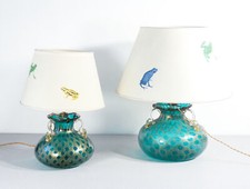 ⚜️ Couple Chambre Ombragé Le Murrina Pot Verre Soufflé Murano Lampe de Table