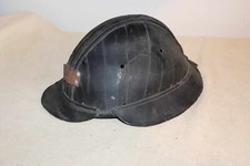 ancien casque de mineur en cuir 1900