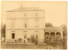 France, villa à la campagne Vintage albumen print Tirage albuminé  16x23 