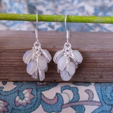 Bleu Feu Pierre Oreille, 925 Argent Sterling, Juin Pierre de Naissance