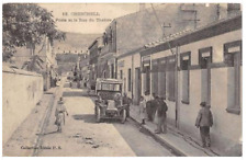 CPA ALGERIE CHERCHEL POSTE ET LA RUE DU THEATRE (VOITURE BEAU PLAN