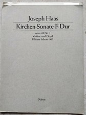 Joseph HAAS sonate d' Eglise en fa majeur partition violon et orgue
