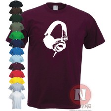T-Shirt Casque Pour DJ Club Danse Musique Ibiza Rave Festival Audio Studio EDM
