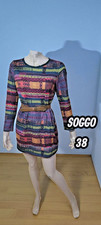 Soggo Taille 38  Superbe robe manches longues multicolore