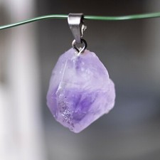 Pendentif pointe AMÉTHYSTE Pierre Brute - Lithothérapie Minéraux Reiki Énergie