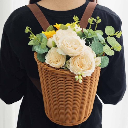 Panier fleurs tressé - fleurs, tressé,