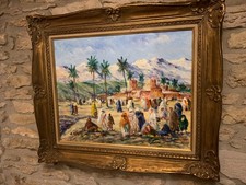 Rare grand tableau orientaliste Maroc Bruno Retaux