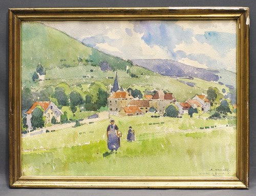 Aquarelle auguste césar b - de,