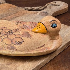 🦆 Plat à foie gras vintage Vallauris – céramique artisanale canard décor floral