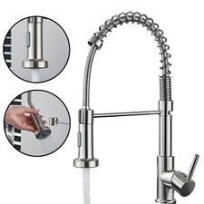 Robinet de cuisine douche extractible 360° Swivel Brushed Nickel Sink Faucet