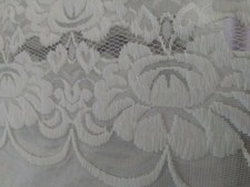 Vintage Wedding Cream Floral Embroided Single Lace Curtain Panel - 54" W 82" L 