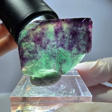 Spécimen rare de cube de fluorite, vert violet, Okorusu, Namibie, 29 x 26 x 15