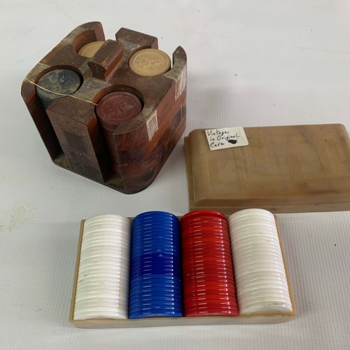Vintage wood poker chip - vintage,