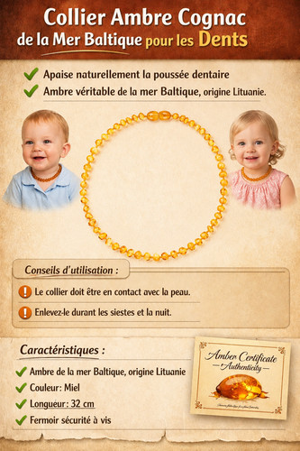 Collier ambre miel - collier, mer