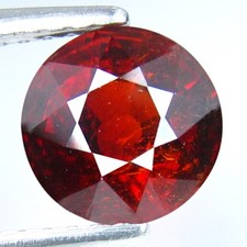 2,31 CT 7 MM ROND INCROYABLE FEU ÉTINCELANT 100 % NATUREL GRENAT ROUGE...