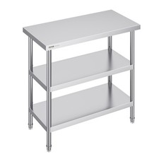 VEVOR Table de Travail en Inox Table de Préparation 45,7x91,4 cm pour Cuisine
