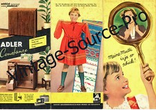ancien dépliant publicitaire ADLER machine à coudre 152 153 DIN A4 vintage an...