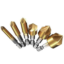 6 Pcs HSS Countersink Drill Bit Set Reamer Woodworking Chamfer Drill Counterbore